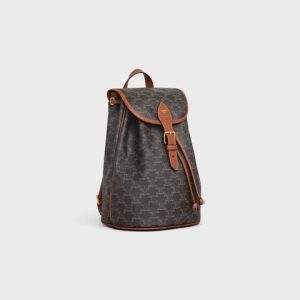 CELINE MEDIUM BACKPACK FOLCO in Triomphe Canvas and calfskin - Image 2