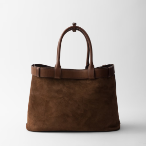PRADA LARGE BUCKLE PRADA BUCKLE SUEDE BAG WITH BELT - Image 2
