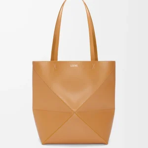 LOEWE Medium Puzzle Fold tote in shiny calfskin