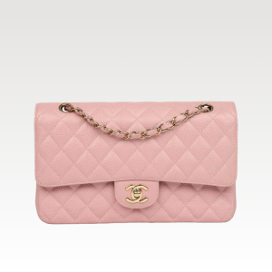 Chanel Medium Classic Double Flap Bag Light Pink Caviar （15.5×25.5×6.5）