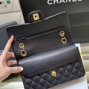 Ch@nel Flap Bag-(Black Inside)Caviar-23CM - Image 2