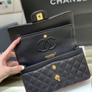Ch@nel Flap Bag-(Black Inside)Caviar-23CM - Image 6