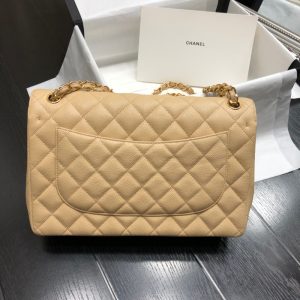 Ch@nel Flap Bag-Cavir Leather-Gold-30CM - Image 2