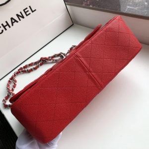 Ch@nel Flap Bag-Cavir Leather-Silver-30CM - Image 2