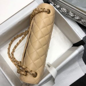 Ch@nel Flap Bag-Cavir Leather-Gold-30CM - Image 3
