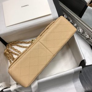 Ch@nel Flap Bag-Cavir Leather-Gold-30CM - Image 5