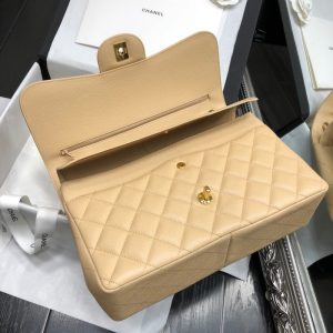 Ch@nel Flap Bag-Cavir Leather-Gold-30CM - Image 6