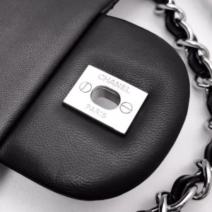 Ch@nel Flap Bag-Silver Hardware-30CM - Image 4