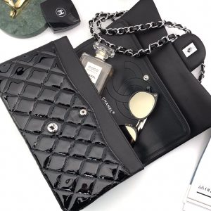 Ch@nel Flap Bag-Silver Hardware-30CM - Image 6