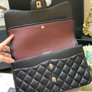 Ch@nel Flap Bag-Cavir Leather-Silver-30CM - Image 7