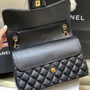 Ch@nel Flap Bag-Lambskin-Gold-30CM - Image 6