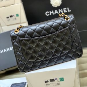 Ch@nel Flap Bag-Lambskin-Gold-30CM - Image 8