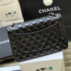 Ch@nel Flap Bag-Lambskin-Silver-30CM - Image 3