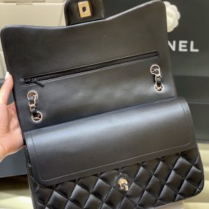 Ch@nel Flap Bag-Lambskin-Silver-30CM - Image 2