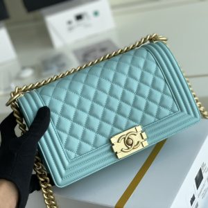 Ch@nel Boy Bag-Caviar-25CM - Image 7