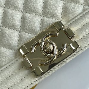 Ch@nel Boy Bag-Caviar-25CM - Image 6