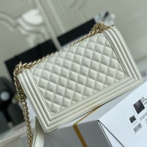 Ch@nel Boy Bag-Caviar-25CM - Image 7