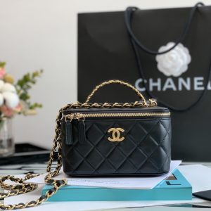 Ch@nel Cosmetic Bag-Lambskin-18CM - Image 3