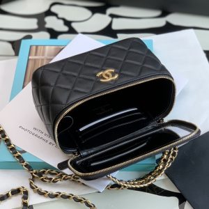 Ch@nel Cosmetic Bag-Lambskin-18CM - Image 5