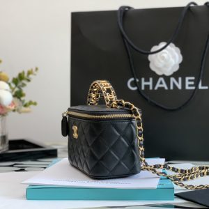 Ch@nel Cosmetic Bag-Lambskin-18CM - Image 7