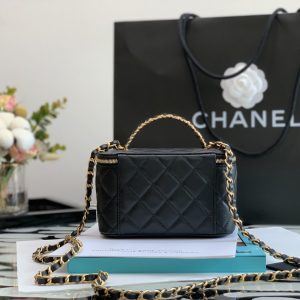 Ch@nel Cosmetic Bag-Lambskin-18CM - Image 8