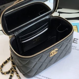 Ch@nel Cosmetic Bag-Lambskin-18CM - Image 9