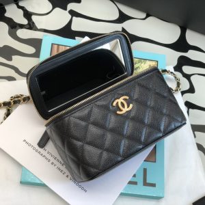 Ch@nel Cosmetic Bag-Caviar-18CM - Image 3