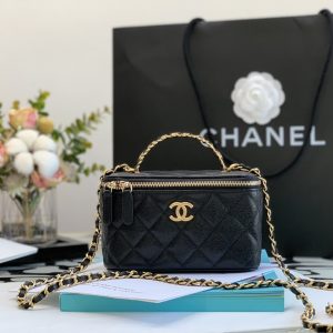 Ch@nel Cosmetic Bag-Caviar-18CM