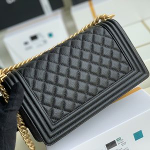 Ch@nel Boy Bag-Caviar-25CM - Image 9