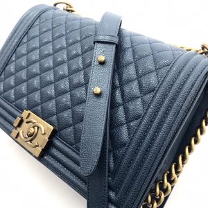 Ch@nel Boy Bag-Caviar-28CM - Image 8