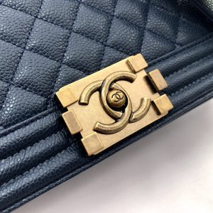 Ch@nel Boy Bag-Caviar-28CM - Image 9