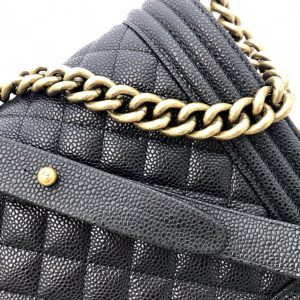 Ch@nel Boy Bag-Caviar-28CM - Image 3