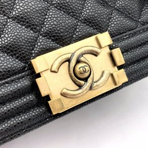 Ch@nel Boy Bag-Caviar-28CM - Image 4