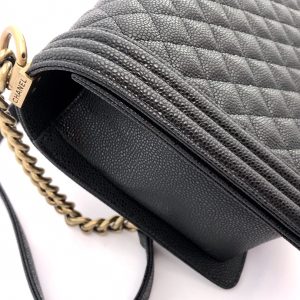 Ch@nel Boy Bag-Caviar-28CM - Image 7