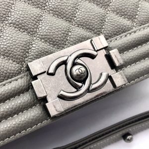 Ch@nel Boy Bag-Caviar-28CM - Image 4