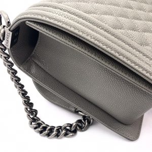 Ch@nel Boy Bag-Caviar-28CM - Image 5