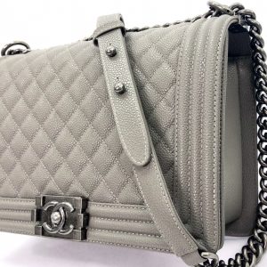 Ch@nel Boy Bag-Caviar-28CM - Image 7