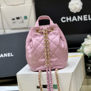 Ch@nel Drawstring Bucket Backpack -16.5*20*11.5CM - Image 2