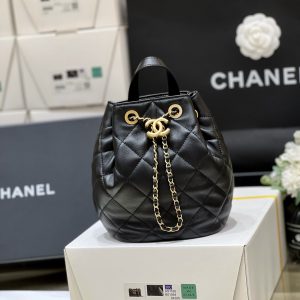 Ch@nel Drawstring Bucket Backpack -16.5*20*11.5CM - Image 3