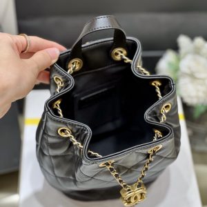 Ch@nel Drawstring Bucket Backpack -16.5*20*11.5CM - Image 6