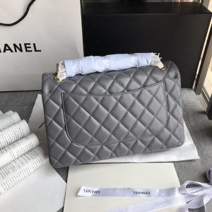 Ch@nel Flap Bag-Lambskin-Gold-30CM - Image 2