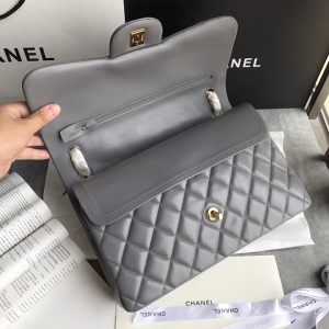 Ch@nel Flap Bag-Lambskin-Gold-30CM - Image 5