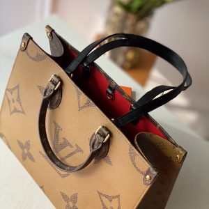 Louis Vuitton Small Onthego Handbag-35*28*15CM(Black strap) - Image 4