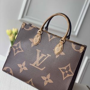 Louis Vuitton Small Onthego Handbag-35*28*15CM(Black strap) - Image 5