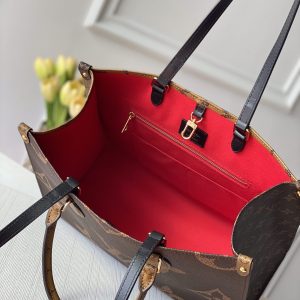 Louis Vuitton Small Onthego Handbag-35*28*15CM(Black strap) - Image 8