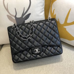 Ch@nel Flap Bag-Lambskin Leather-Maxi-33CM