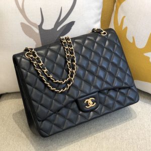 Ch@nel Flap Bag-Lambskin Leather-Maxi-33CM