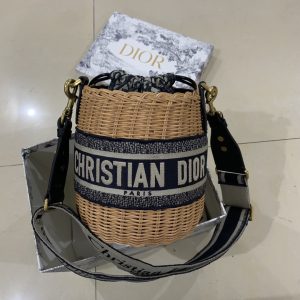 Diro Bamboo Woven Round Bag-18*19CM - Image 1