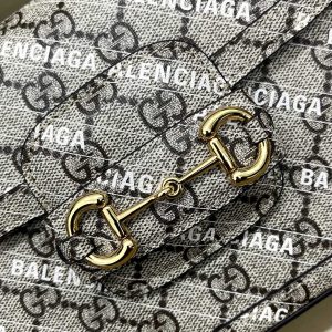 Gucci&Balenciaga 1955 Horsebit Bag-21/13/9CM - Image 5