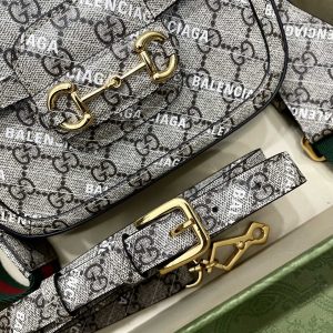 Gucci&Balenciaga 1955 Horsebit Bag-21/13/9CM - Image 8
